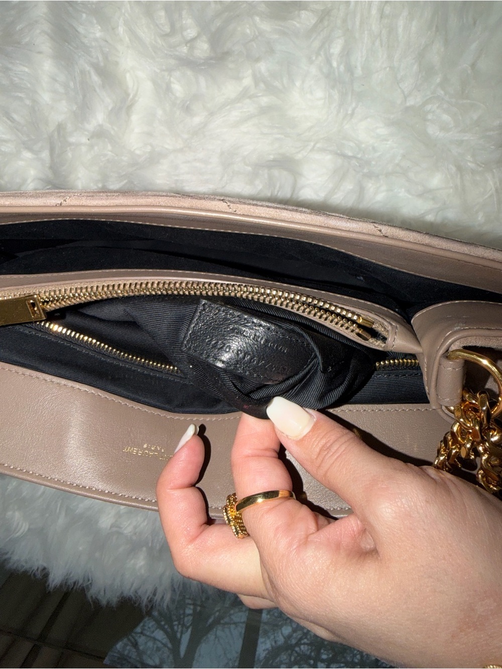 Saint Laurent Taupe Suede LOULOU QUILTED Envelope Bag with Gold Hardware - Picture 8 of 9